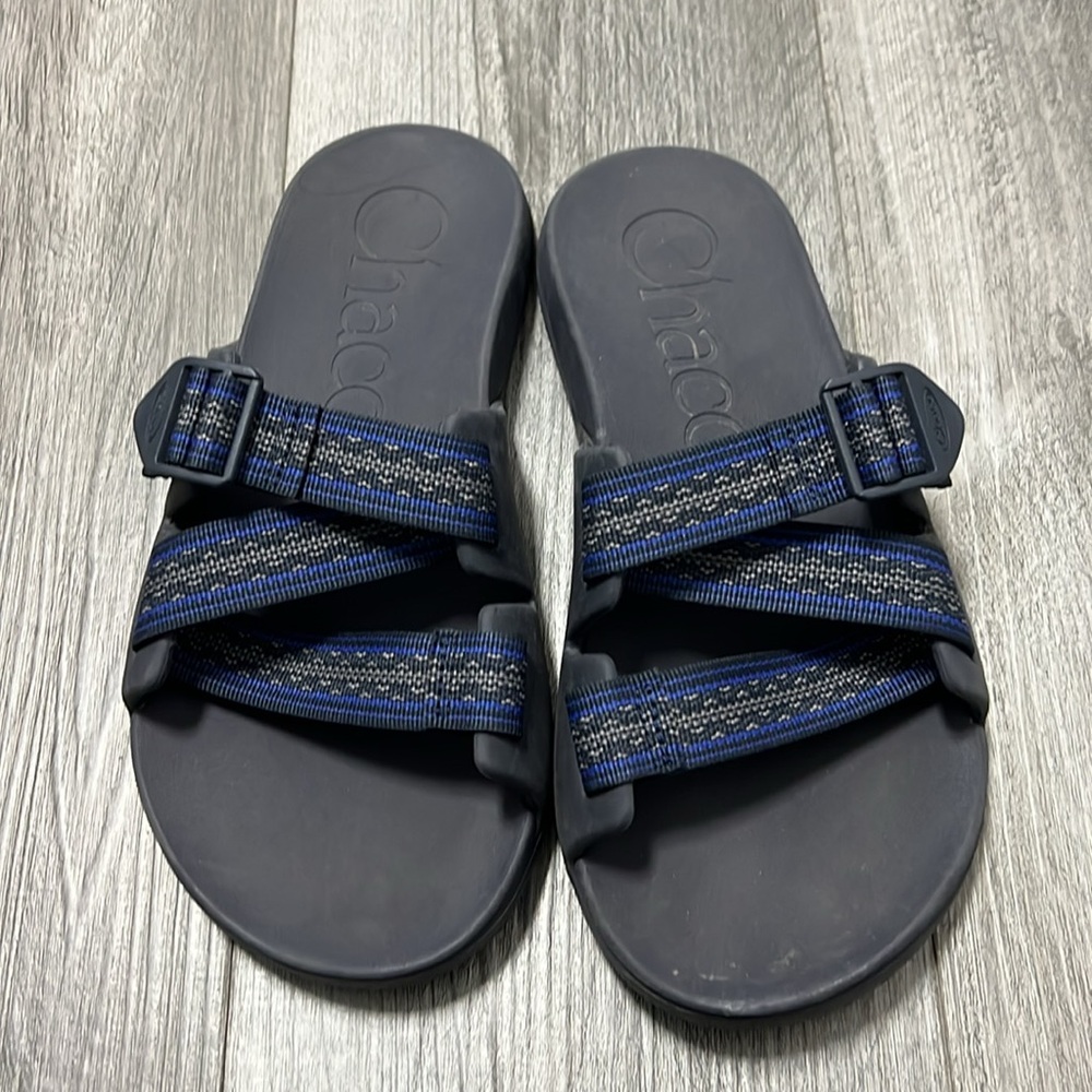 Chaco Chillos Men’s Slides w/ adjustable straps Blue /size US 8